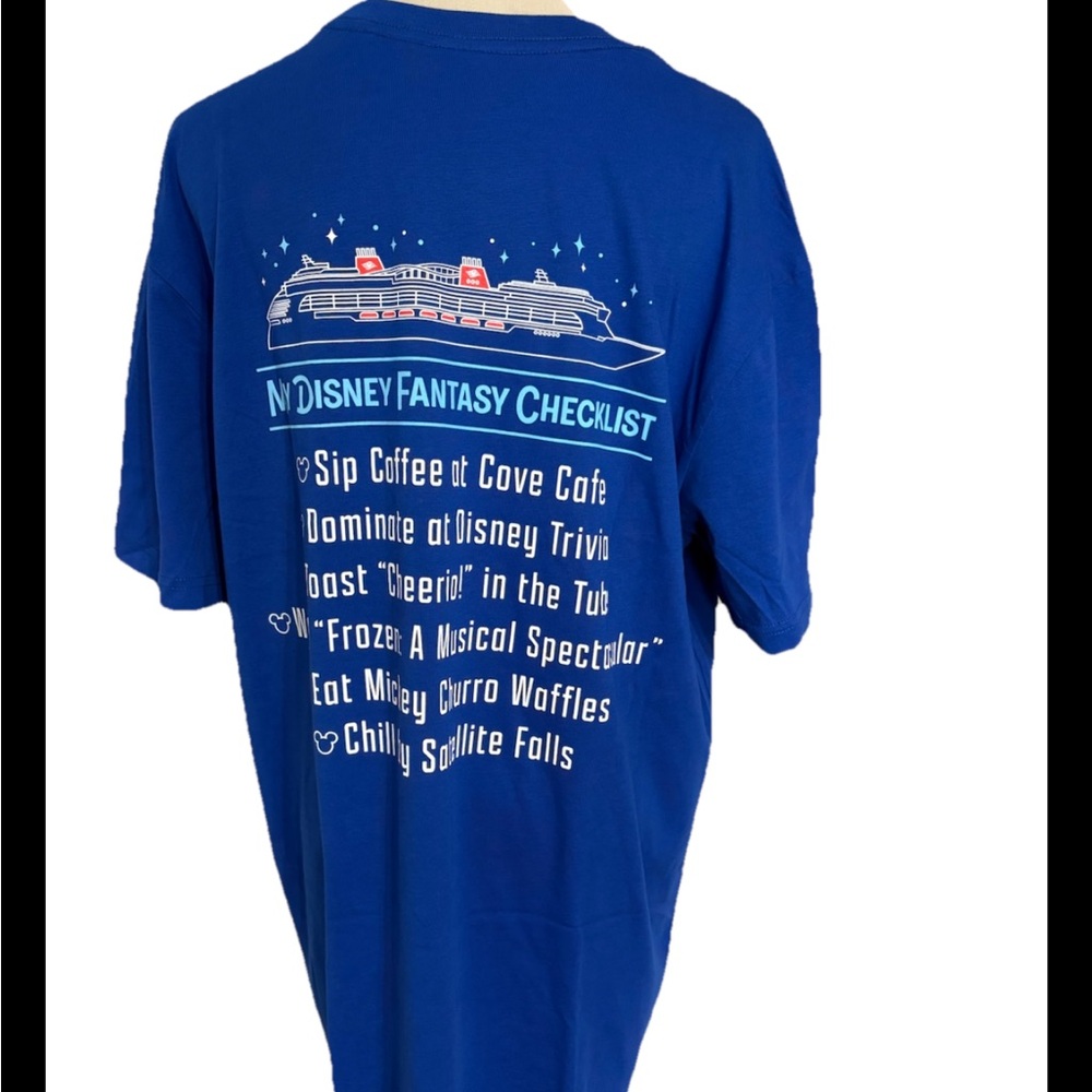 Disney Cruise Line Fantasy Adult Royal blue Large T-shirt Unisex Crew Neck New w